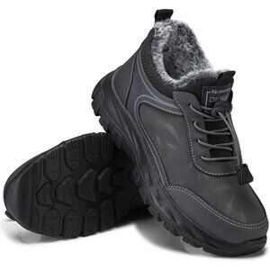 Women’s 77 Grey Winter Snow Boots Fur Lined Waterproof Insulated Slip On Shoes